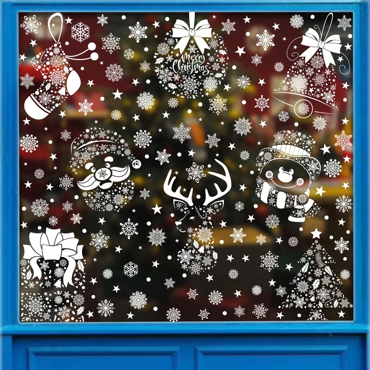 Snowflake Window Decal - Christmas Wall Sticker Snowflake Noel Bell