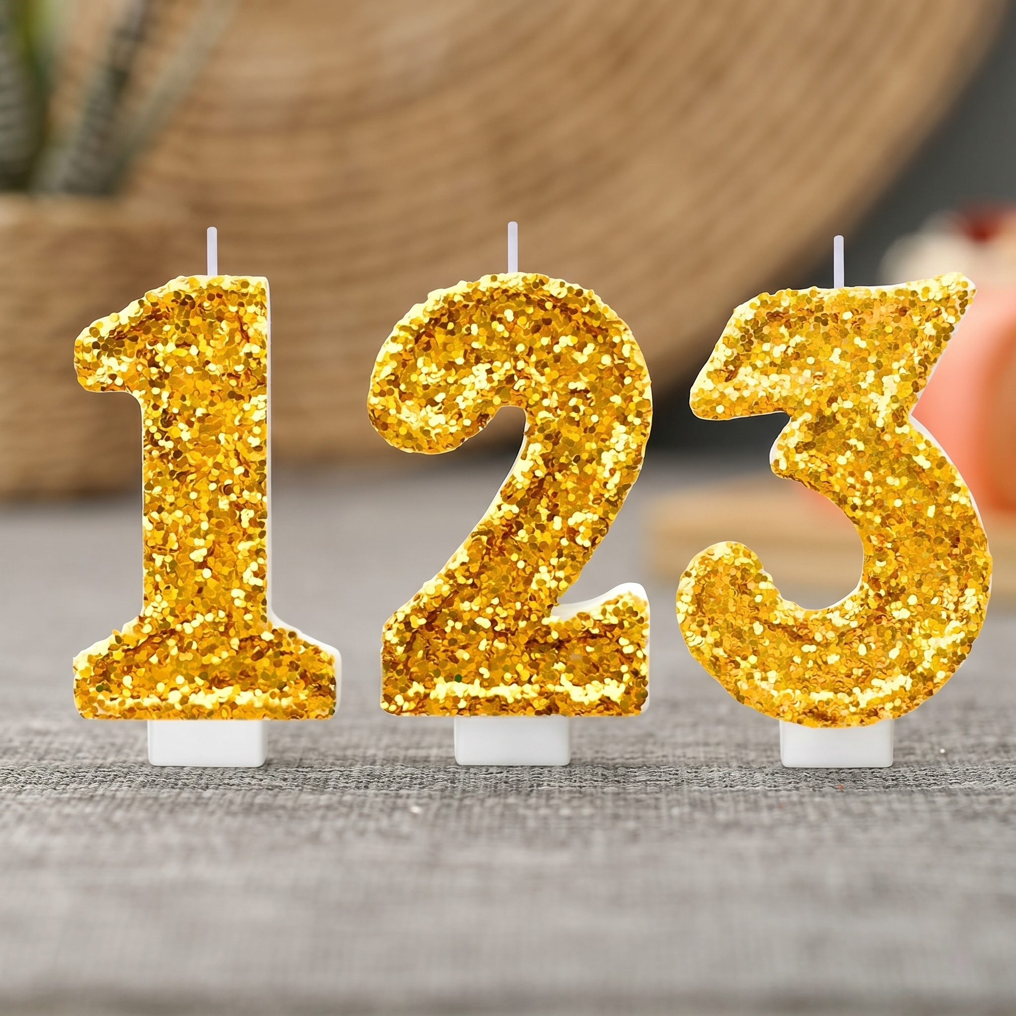 Holiday Candle Set - Digital Birthday Candle Gold Color Changing