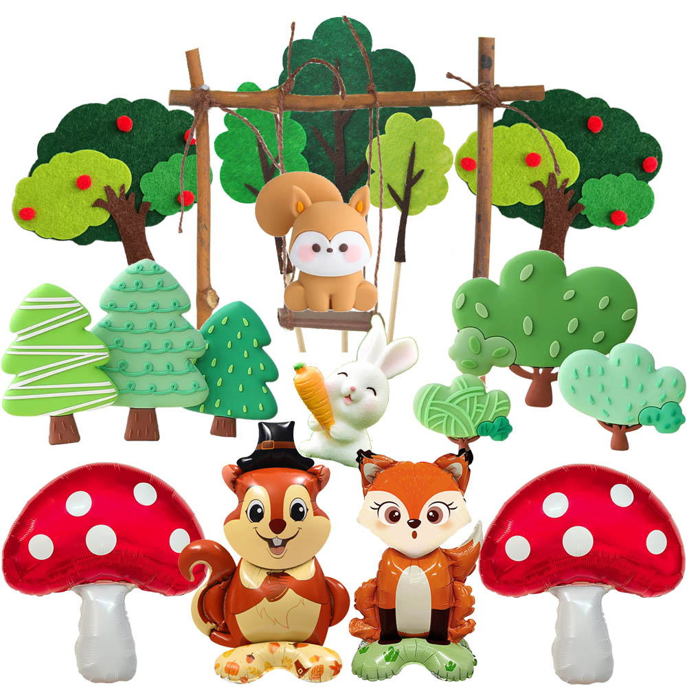 Star Tree Topper - Woodland Cartoon Animal Cake Decorations Squirrel