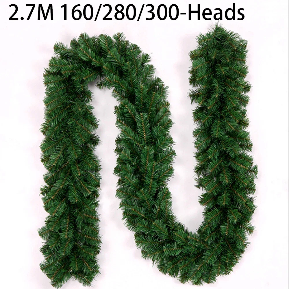 Christmas Wreath Fake - 2.7M Artificial Green Christmas Garland Wreath