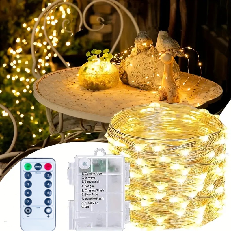 Christmas Lights Outdoor - 300LED Fairy Lights Battery Operated 8