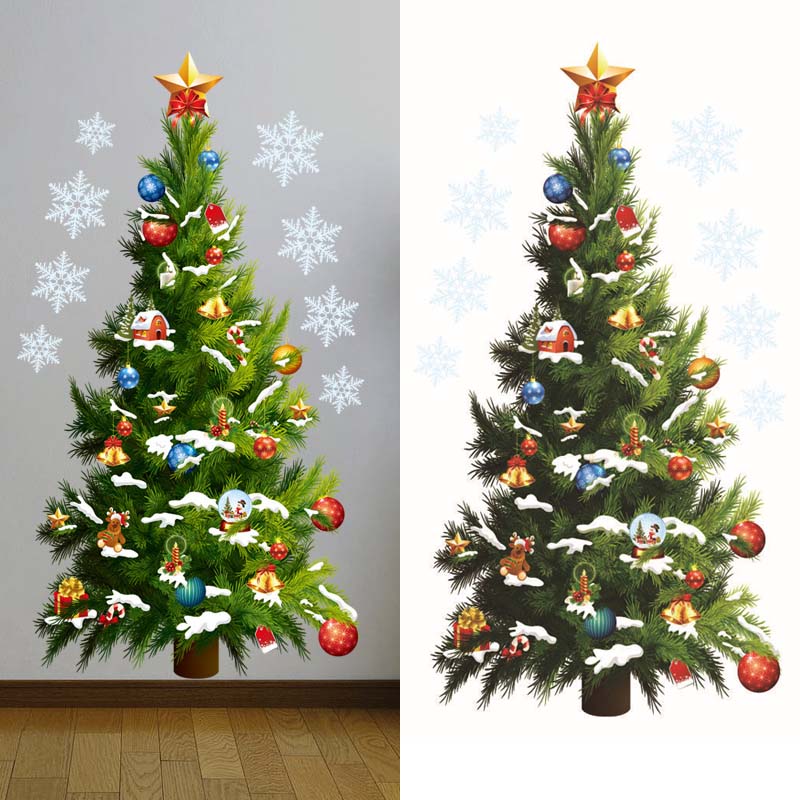 Snowflake Window Decal - Christmas Tree Wall Stickers Glass Decal