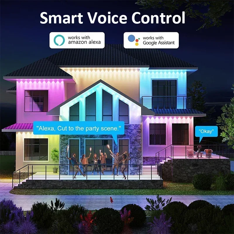 Christmas Lights Outdoor - Smart RGBIC Outdoor Permanent Lights, APP