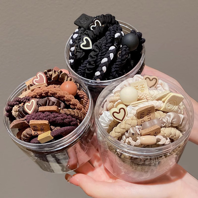 Ornament Ball Set - 5/10pcs/Set Elegant Heart Ball Elastic Hair