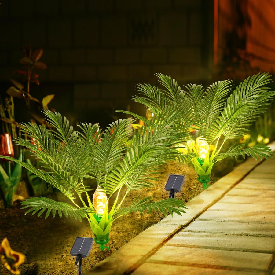 Christmas Lights Outdoor - Pack Artificial Plants Outdoor with Solar