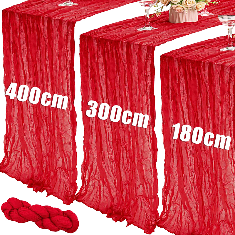 Christmas Table Runner - 1.8/3/4M Long Red Table Runner Boho