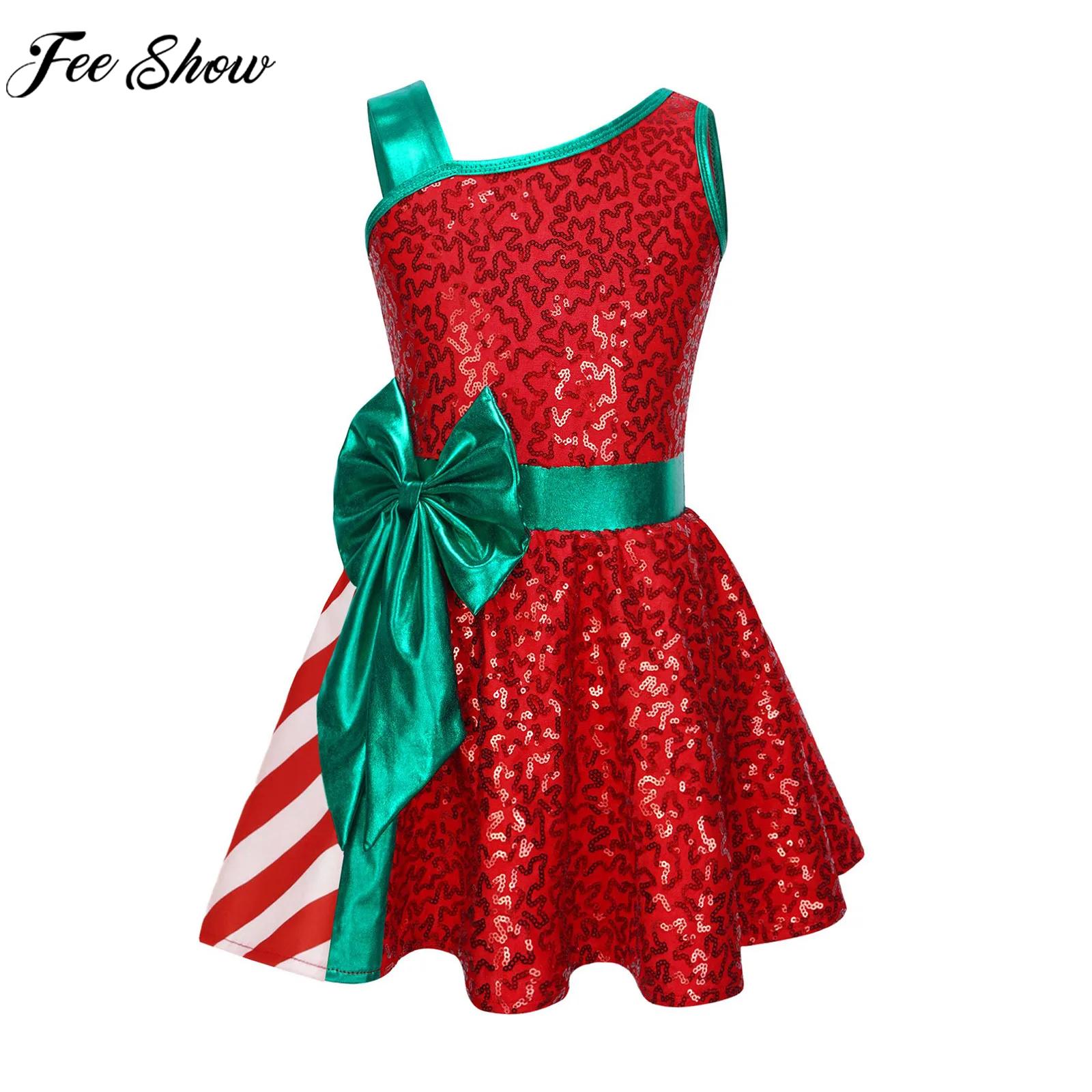 Elf Costume Christmas - Kids Girls Christmas Ballet Dance Skating