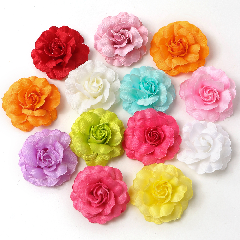 Christmas Wreath Fake - 5Pcs Rose Artificial Flowers Head 5cm