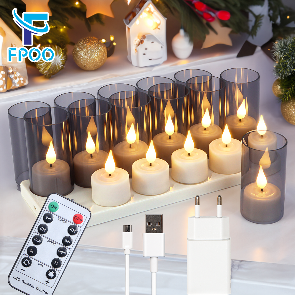 Holiday Candle Set - LED Candle Light Rechargeable Flameless Candles