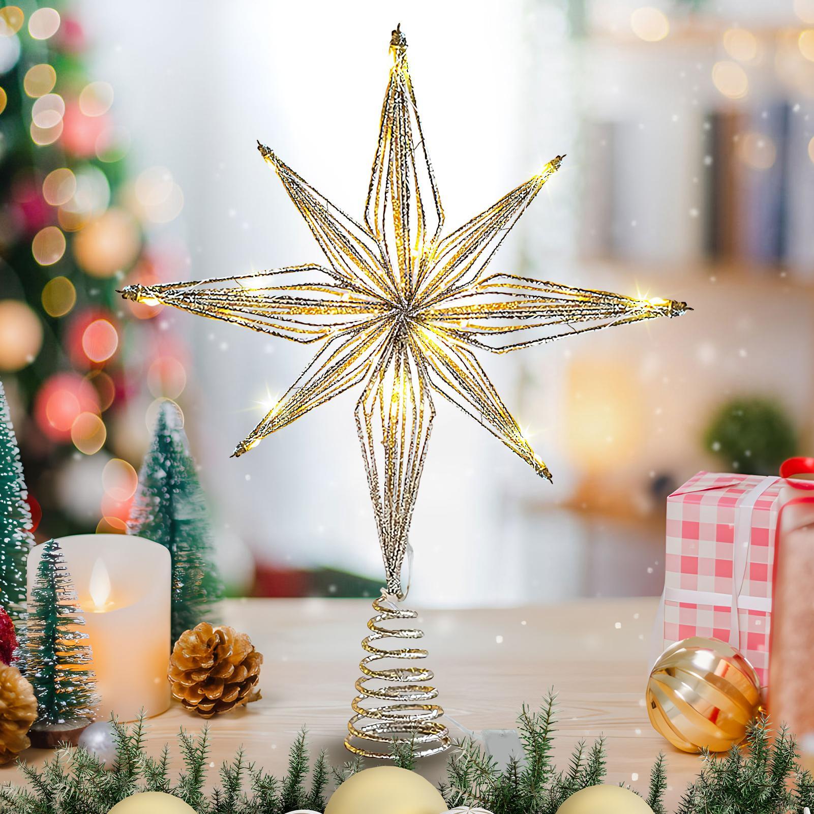 Star Tree Topper - Christmas Tree Topper 3D Star Lighted