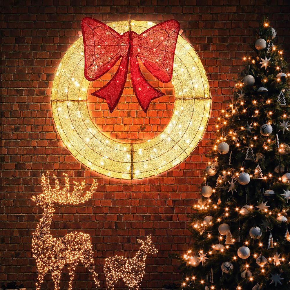 48 Inch Pre-Lit Christmas Wrea - Christmas Lights Outdoor incelemesi ve fiyatı