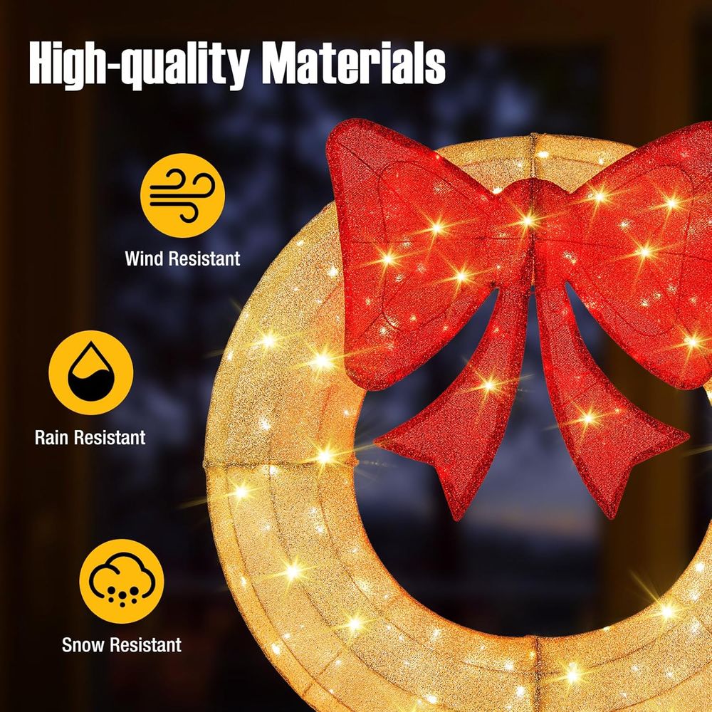 48 Inch Pre-Lit Christmas Wrea - Christmas Lights Outdoor incelemesi ve fiyatı