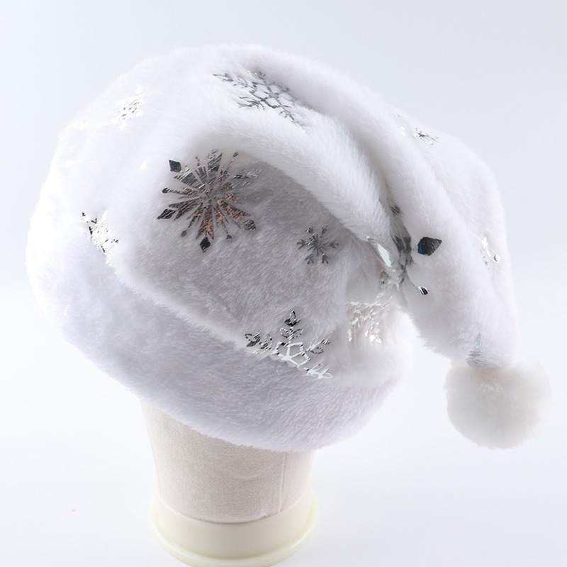 White Plush Christmas Hat Gold - Santa Hat Plush incelemesi ve fiyatı