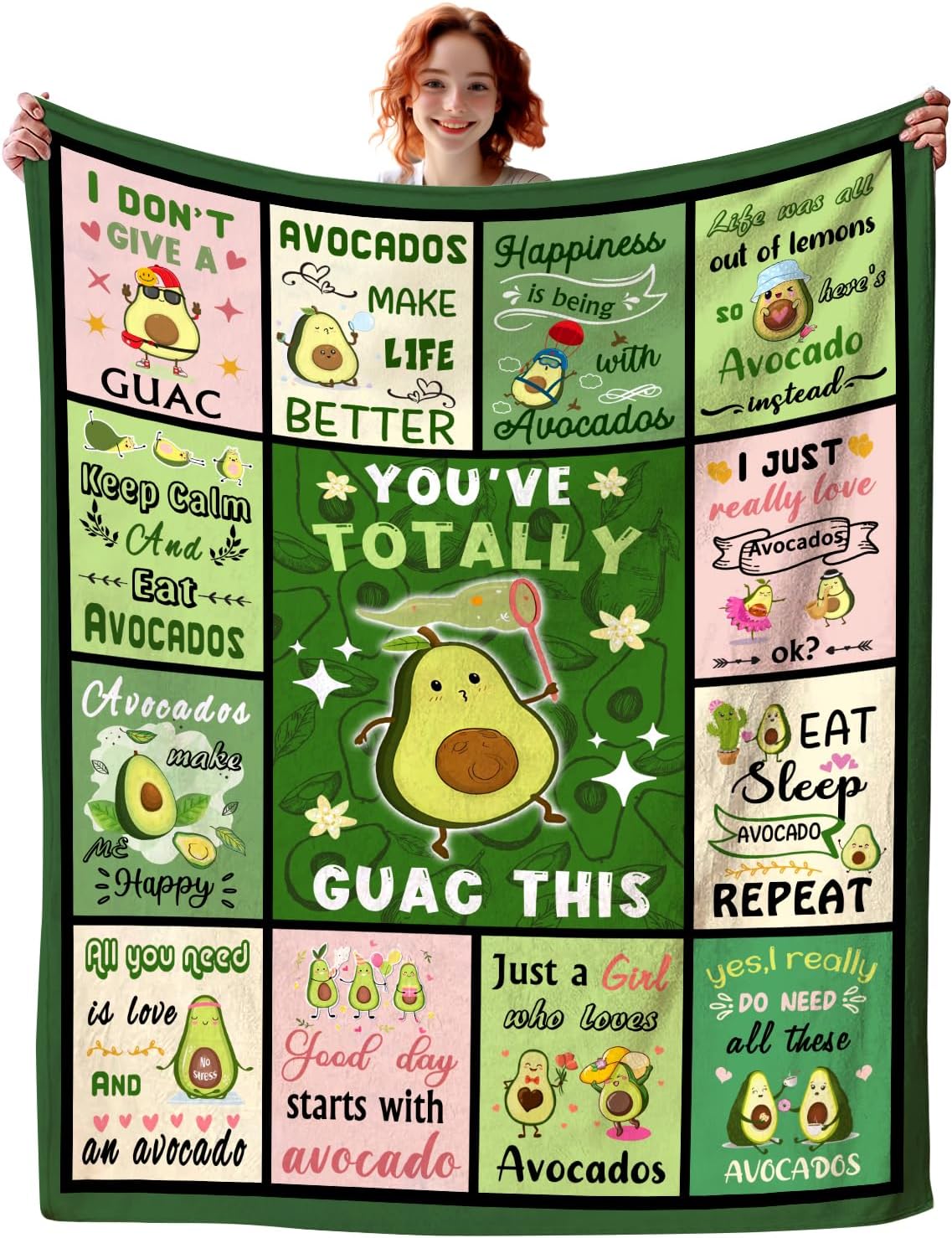 Avocado Blanket Cartoon Avocad - Christmas Throw Blanket incelemesi ve fiyatı