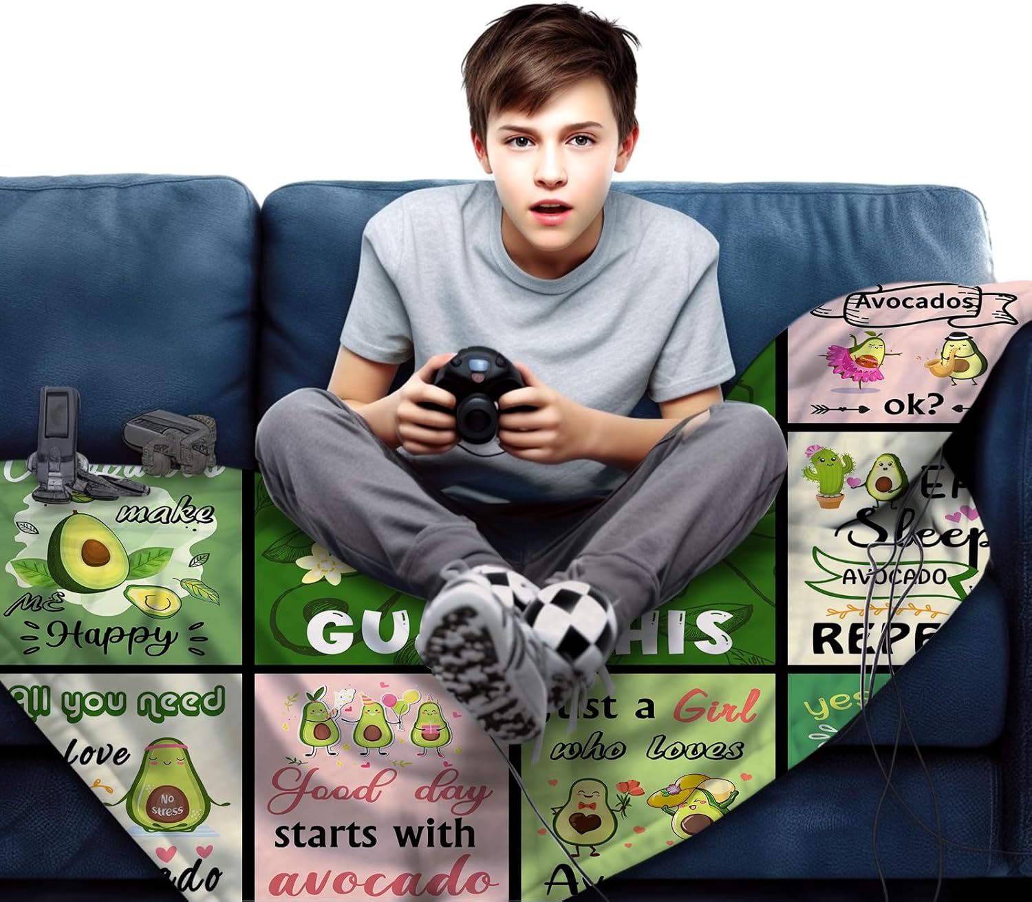Avocado Blanket Cartoon Avocad - Christmas Throw Blanket incelemesi ve fiyatı