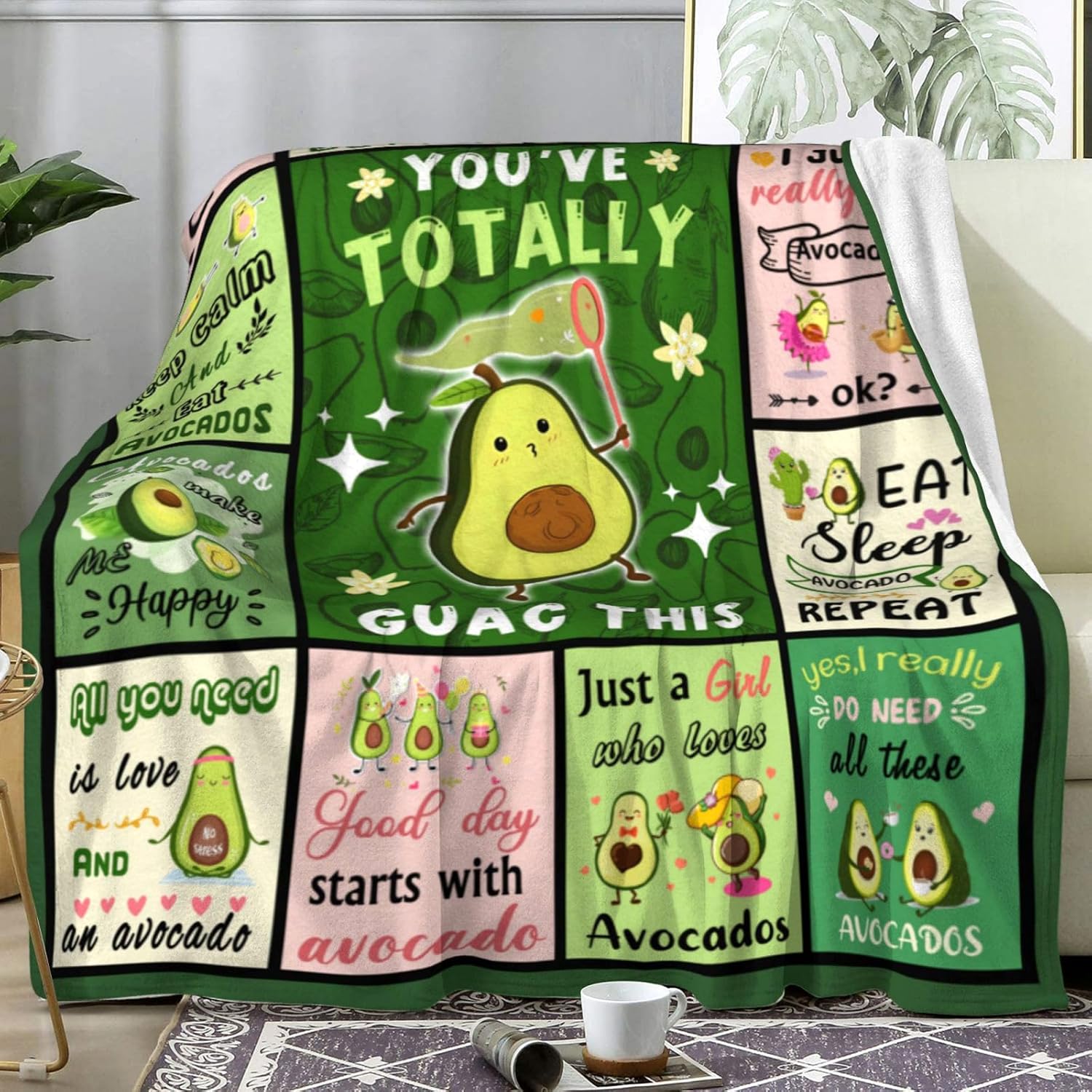 Avocado Blanket Cartoon Avocad - Christmas Throw Blanket incelemesi ve fiyatı