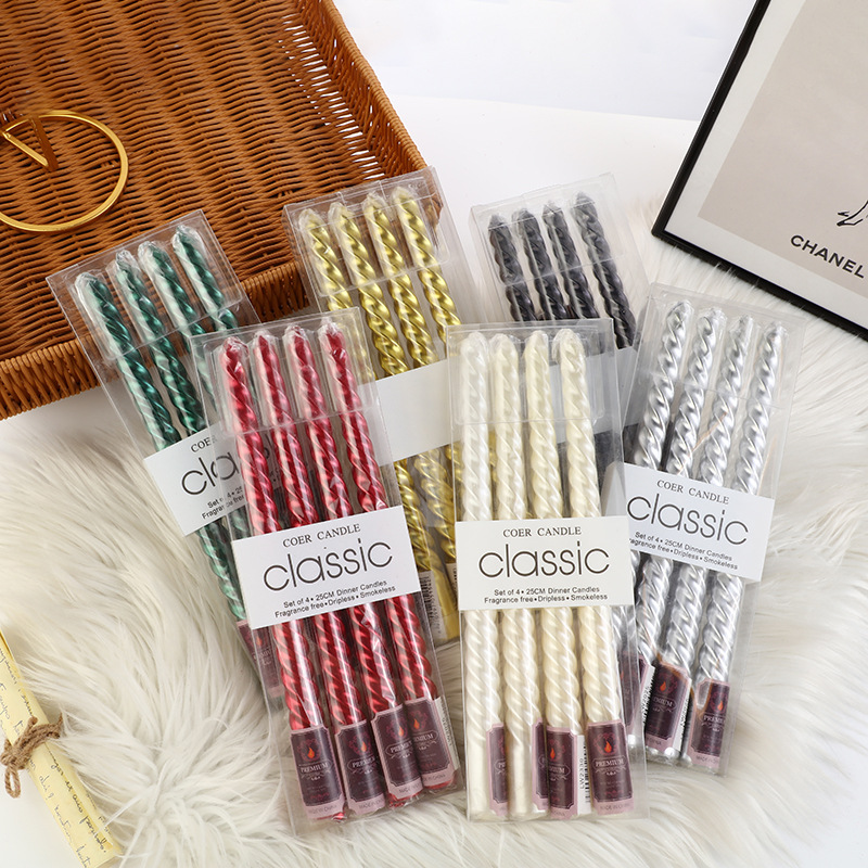 4pcs European-style Long-pole  - Holiday Candle Set incelemesi ve fiyatı
