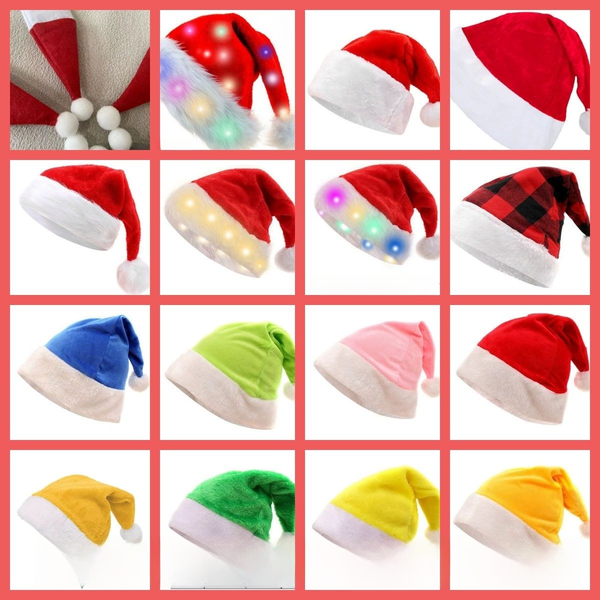 50pcs Christmas Plush Velvet H - Santa Hat Plush incelemesi ve fiyatı