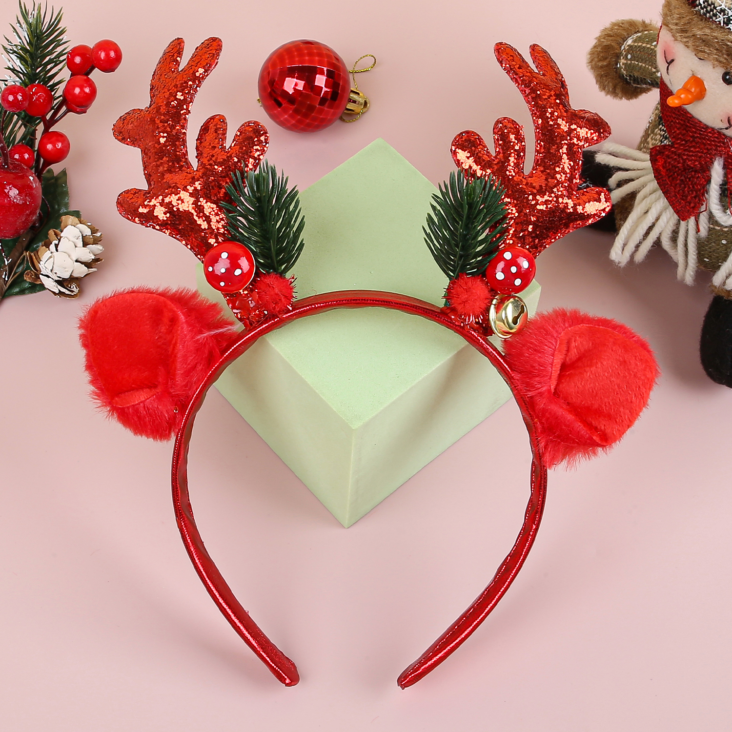 1/2pcs Christmas Glitter Deer  - Reindeer Antlers Headband incelemesi ve fiyatı