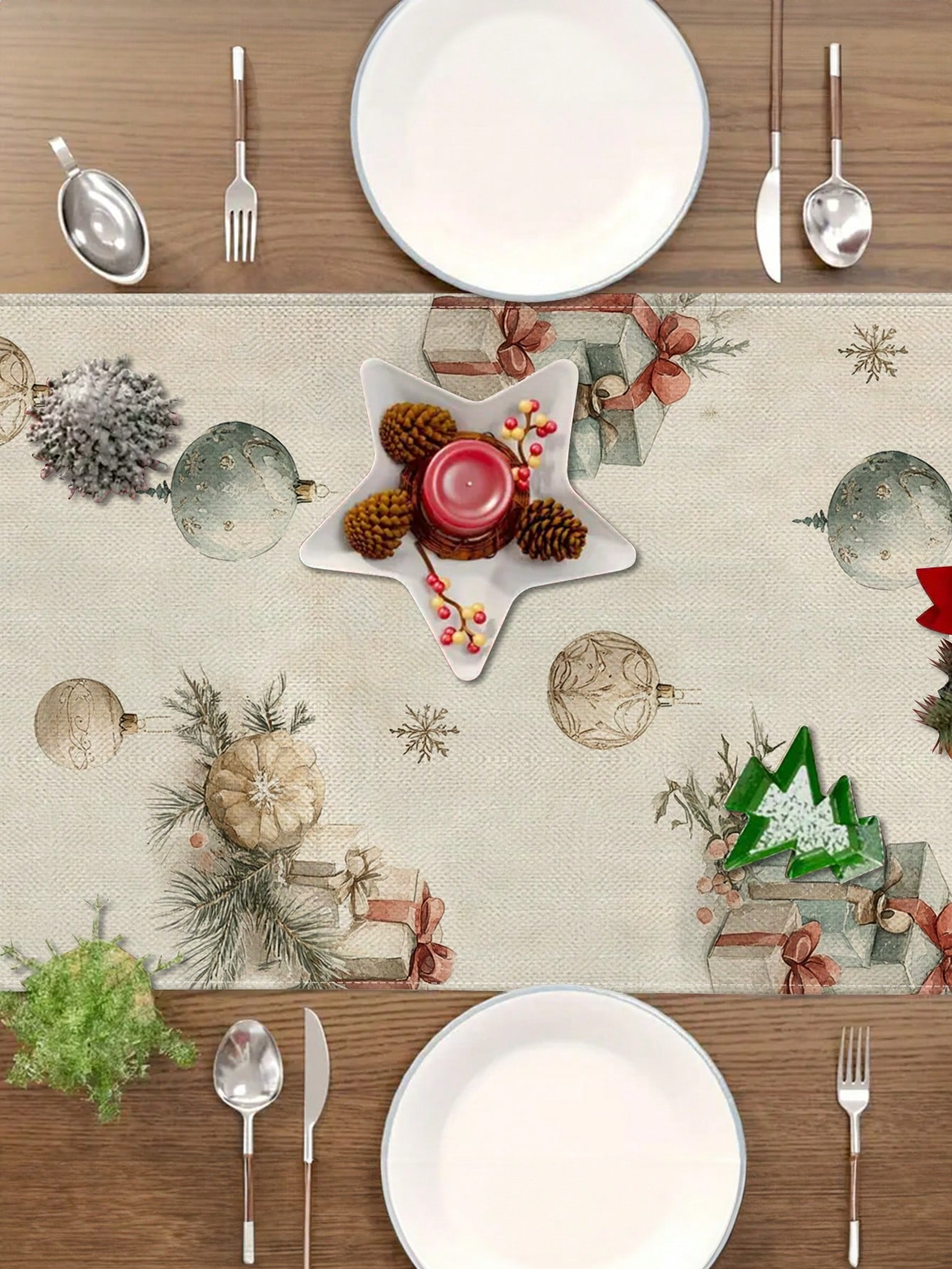 1pc Christmas Nutcracker & Bal - Christmas Table Runner incelemesi ve fiyatı