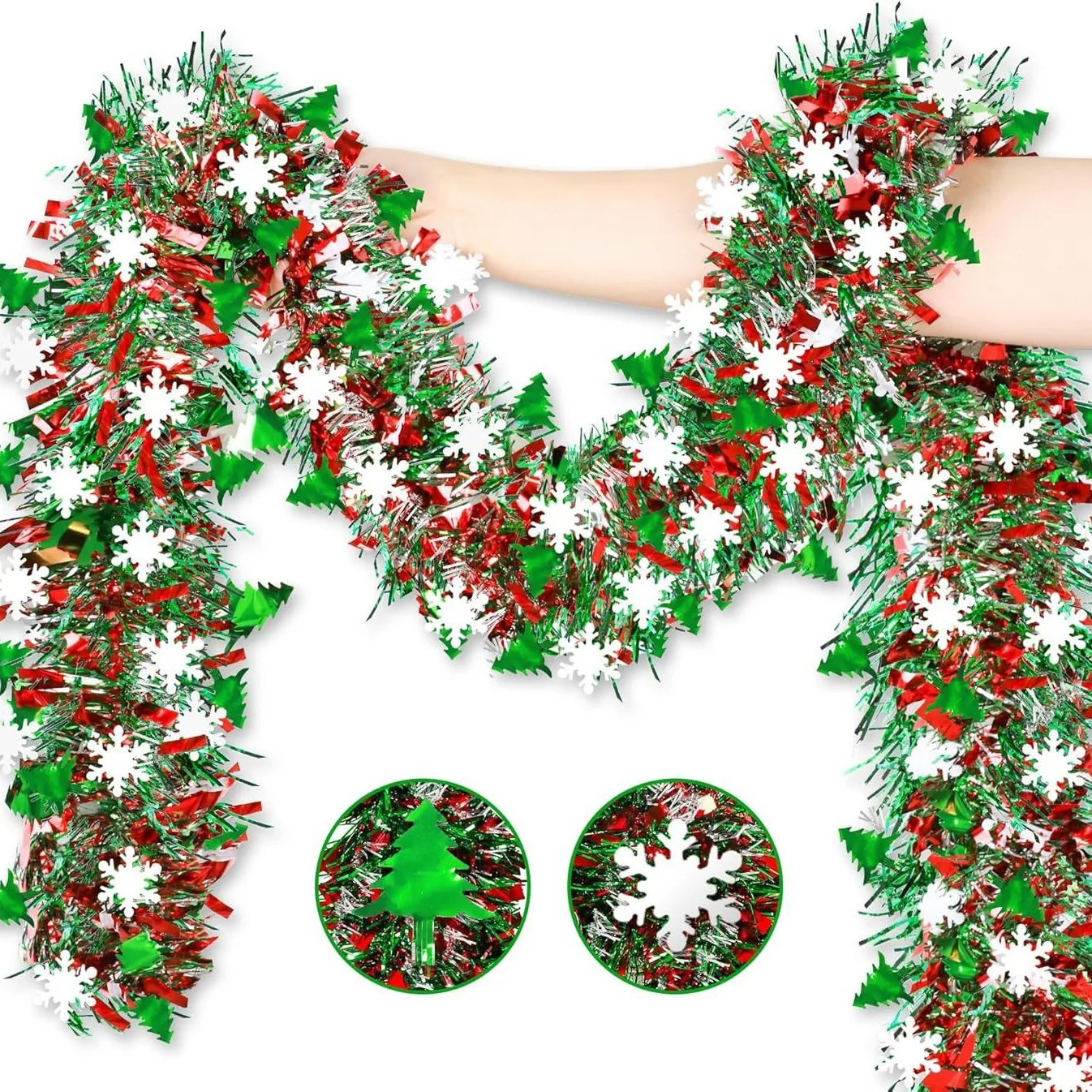 2M Christmas Snowflake Tinsel  - Tinsel Garland Decoration incelemesi ve fiyatı