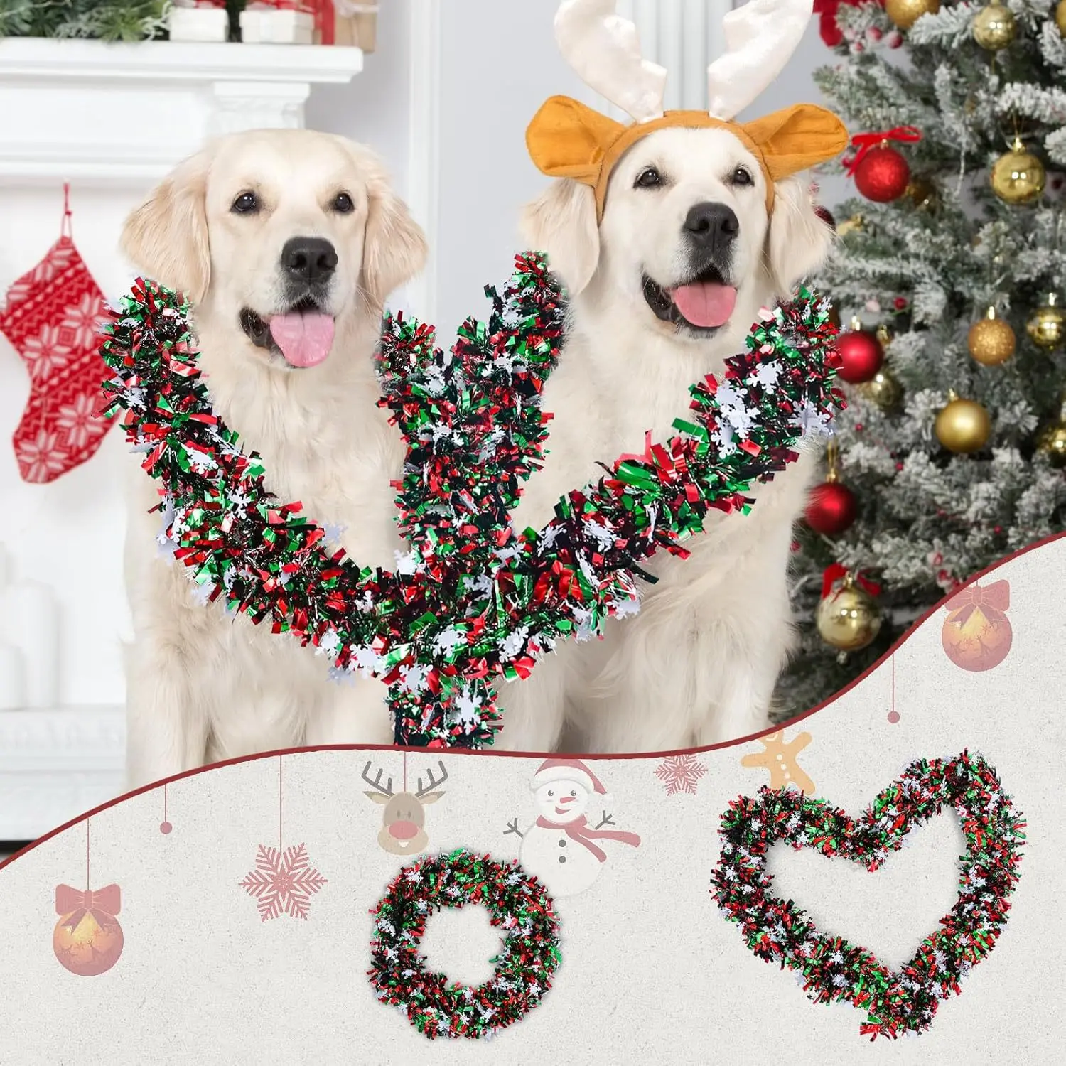 2M Christmas Snowflake Tinsel  - Tinsel Garland Decoration incelemesi ve fiyatı