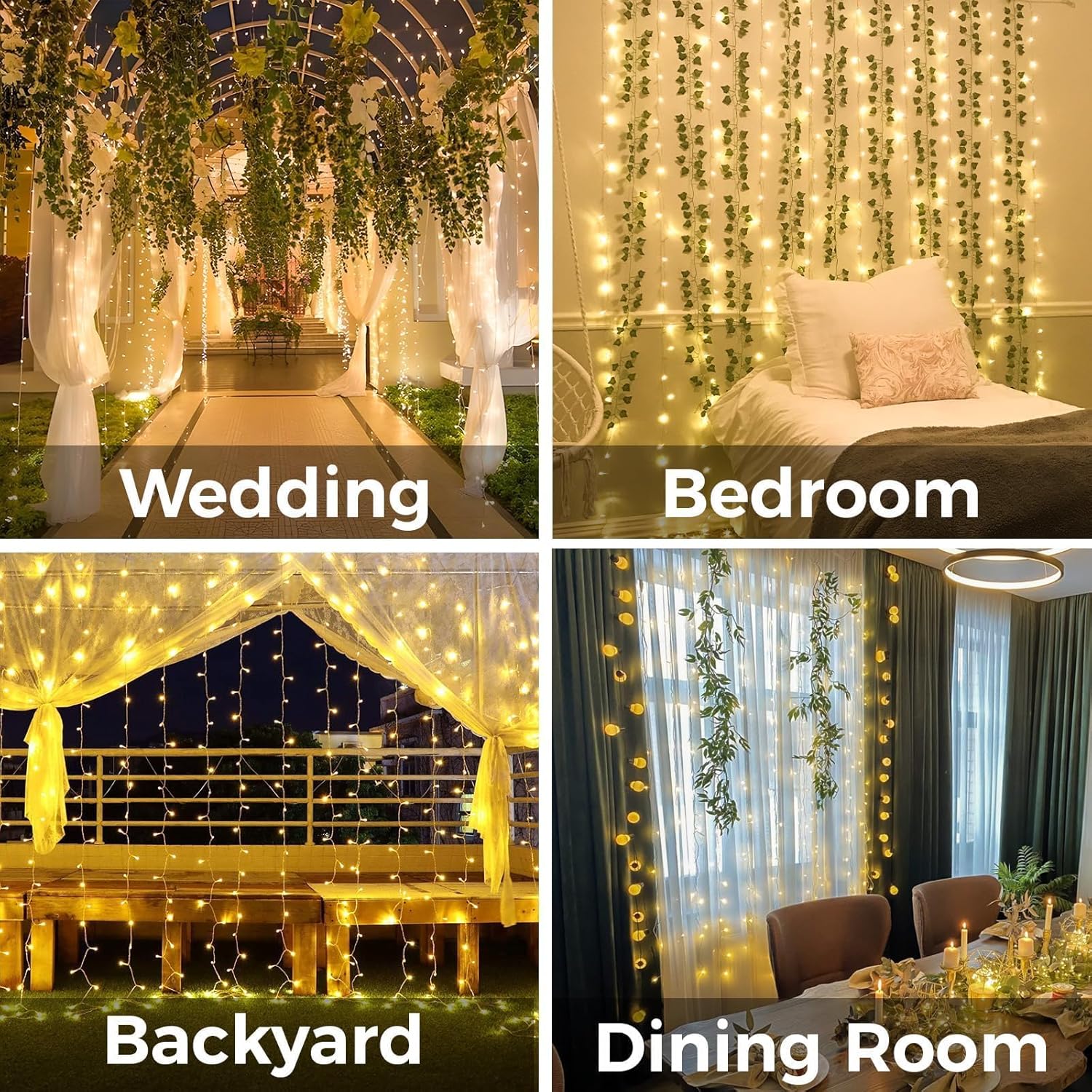 Curtain Lights For Bedroom 200 - Christmas Lights Outdoor incelemesi ve fiyatı