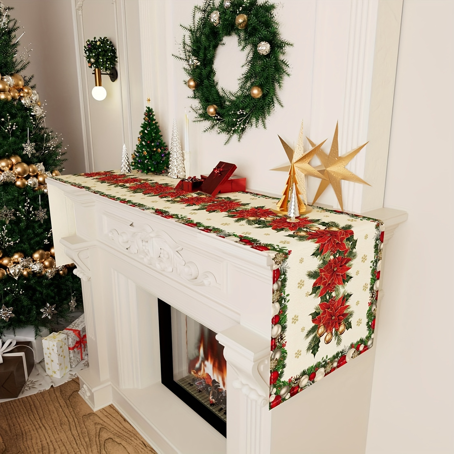 1pc Multi-Size Winter Floral T - Christmas Table Runner incelemesi ve fiyatı
