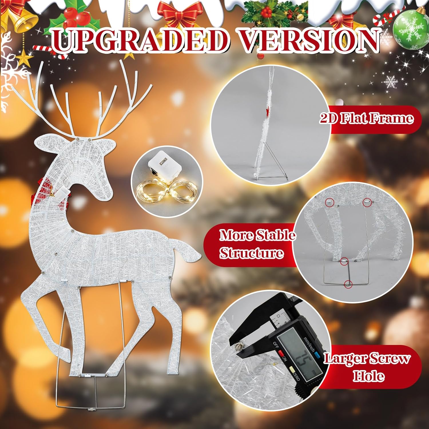 2D Lighted Reindeer Christmas  - Christmas Lights Outdoor incelemesi ve fiyatı