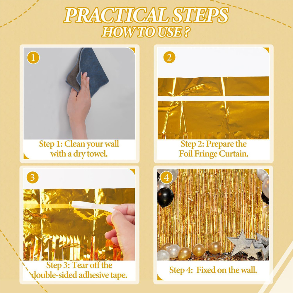 2Pack Gold Metallic Foil Tinse - Tinsel Garland Decoration incelemesi ve fiyatı