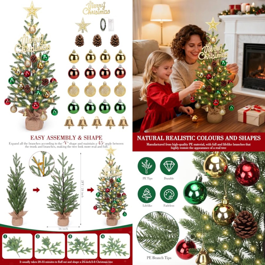 2FT Mini Christmas Tree, Table - Christmas Tree Artificial incelemesi ve fiyatı