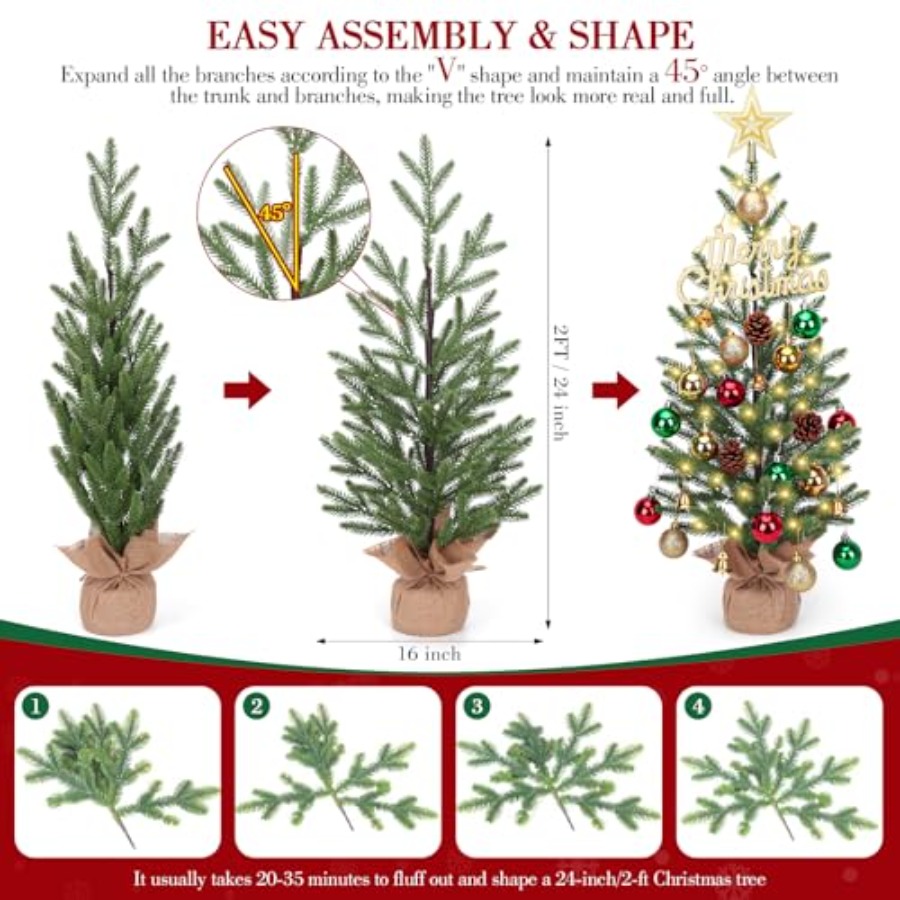 2FT Mini Christmas Tree, Table - Christmas Tree Artificial incelemesi ve fiyatı