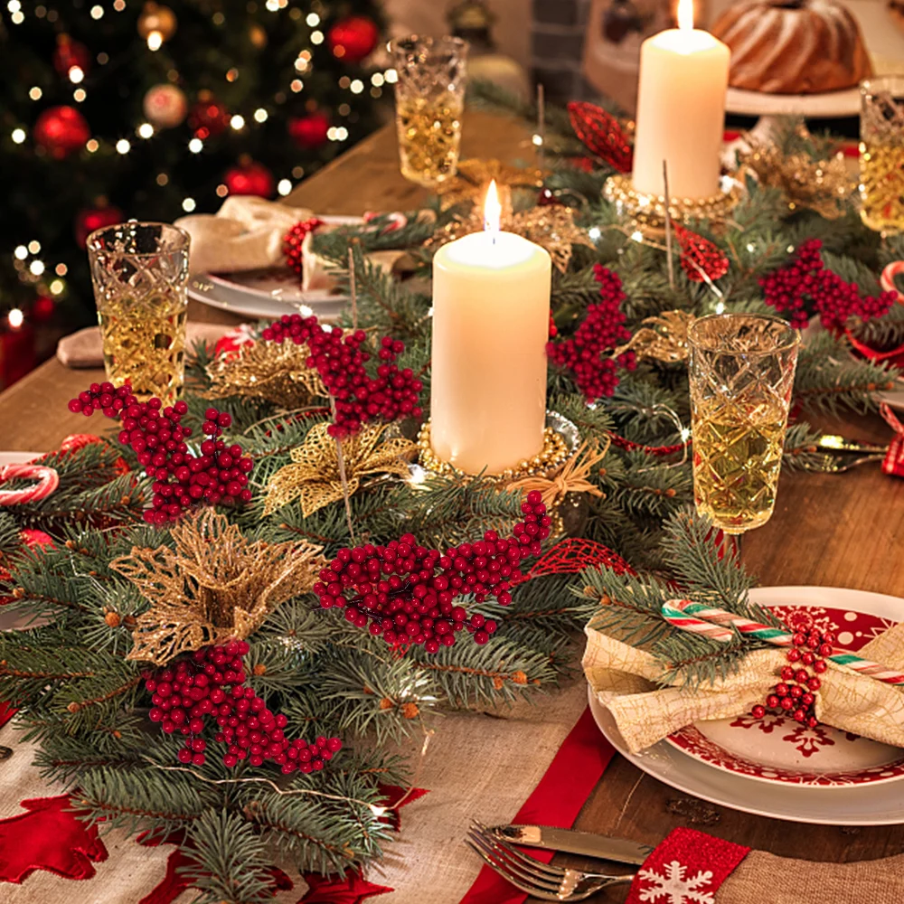 10/1Pcs Artificial Red Berries - Christmas Tree Artificial incelemesi ve fiyatı