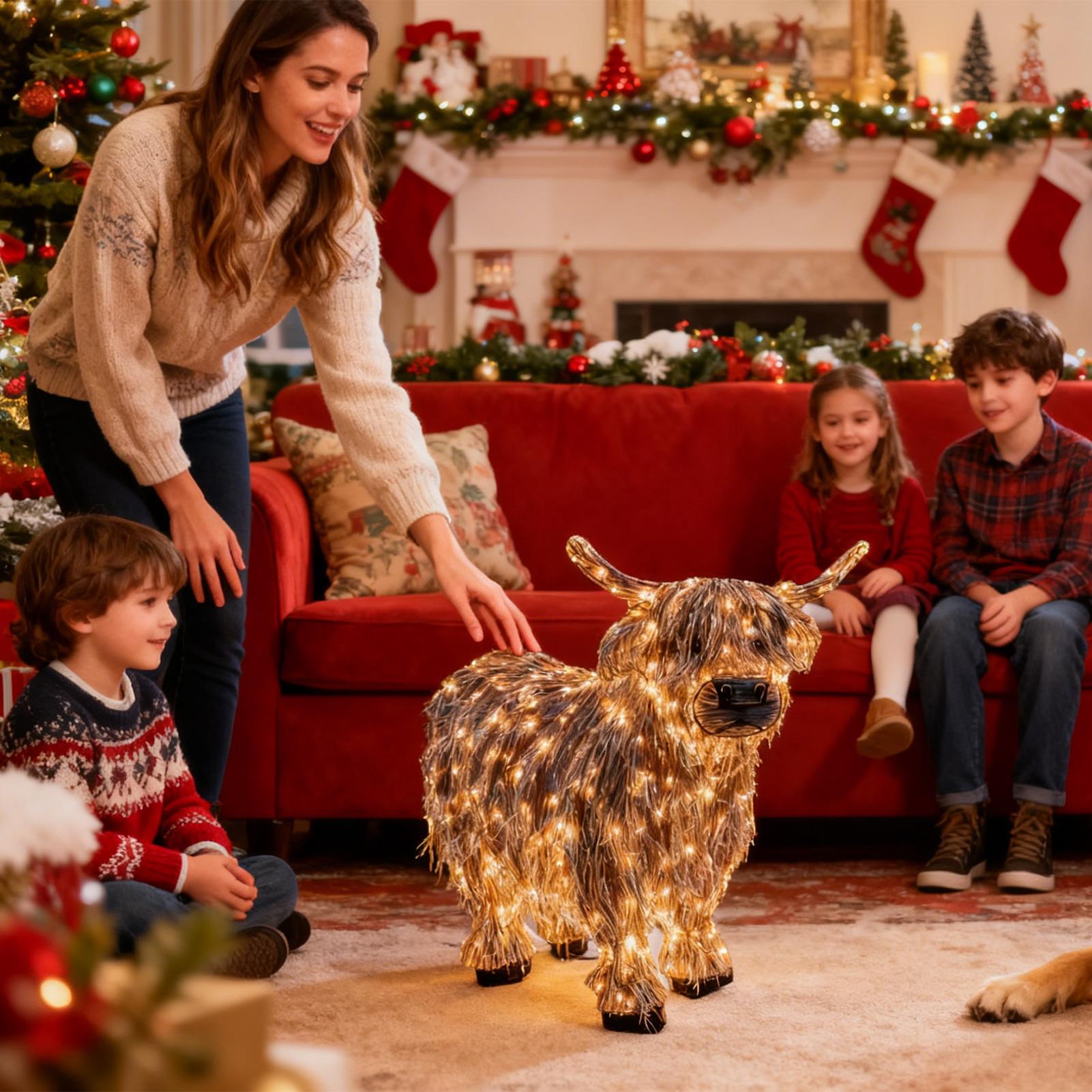 Cow Figurine Light Up 11 Inch  - Christmas Lights Outdoor incelemesi ve fiyatı