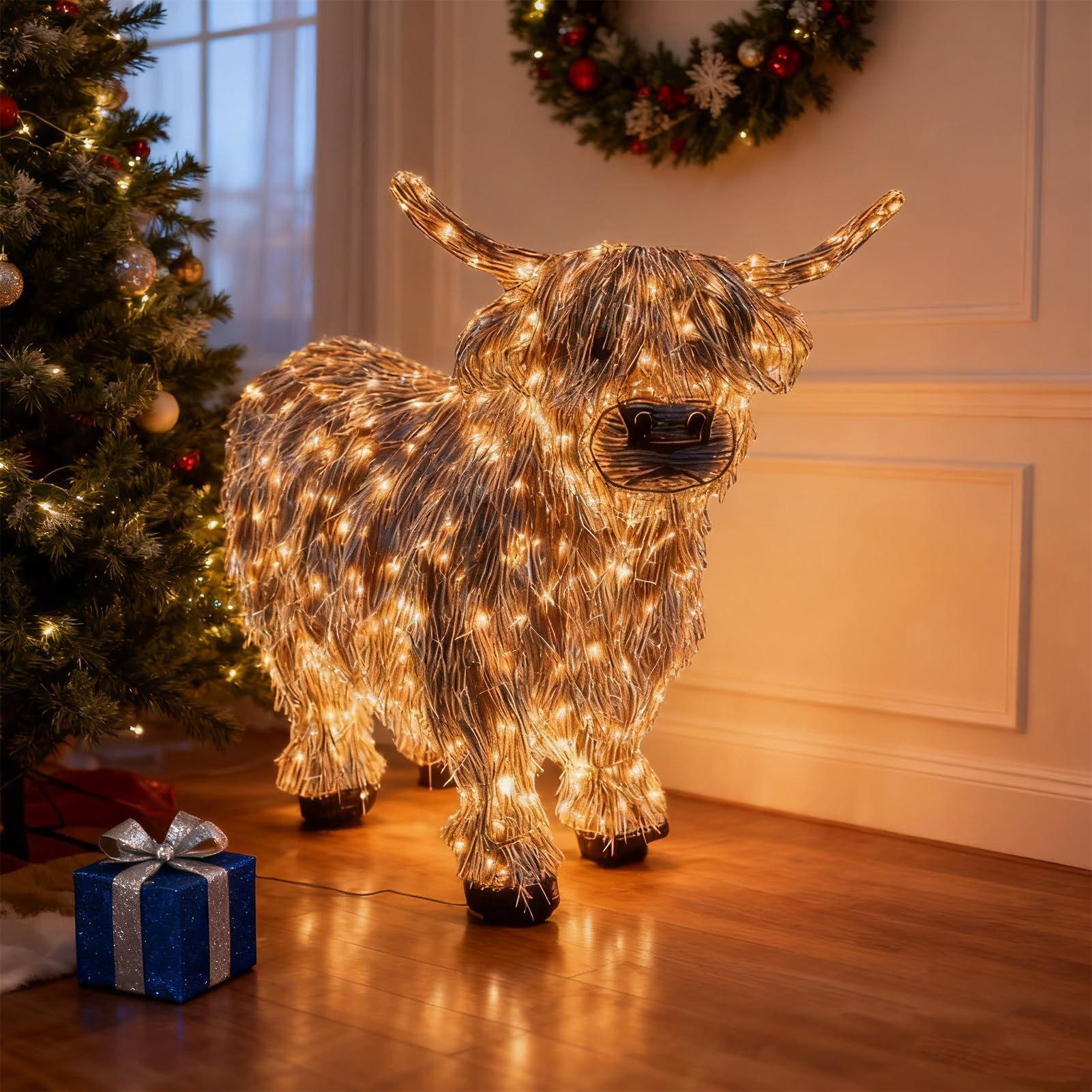 Cow Figurine Light Up 11 Inch  - Christmas Lights Outdoor incelemesi ve fiyatı