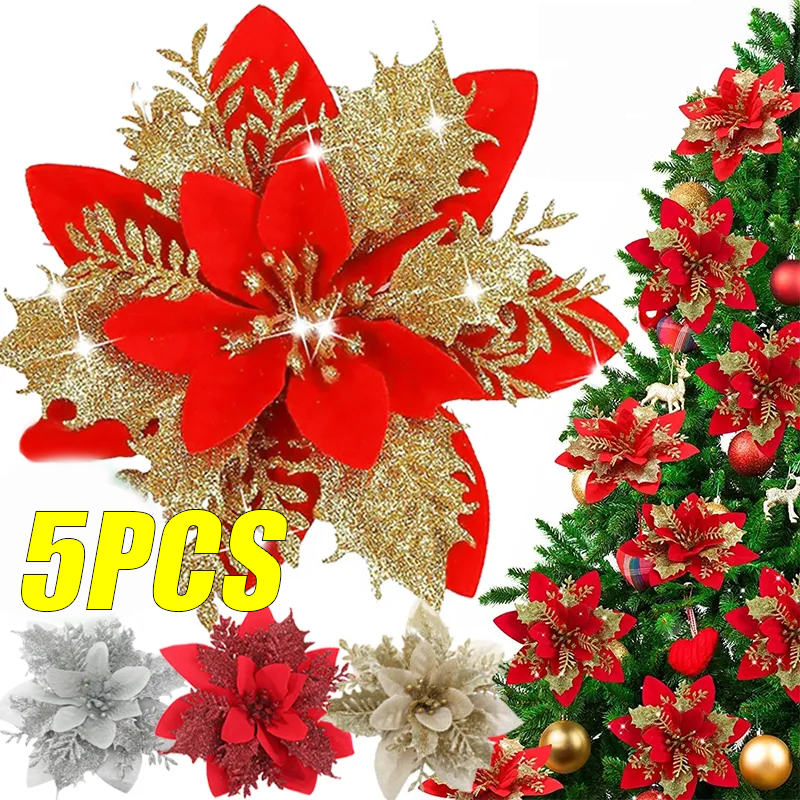 5PCS Christmas Flowers Christm - Christmas Tree Artificial incelemesi ve fiyatı