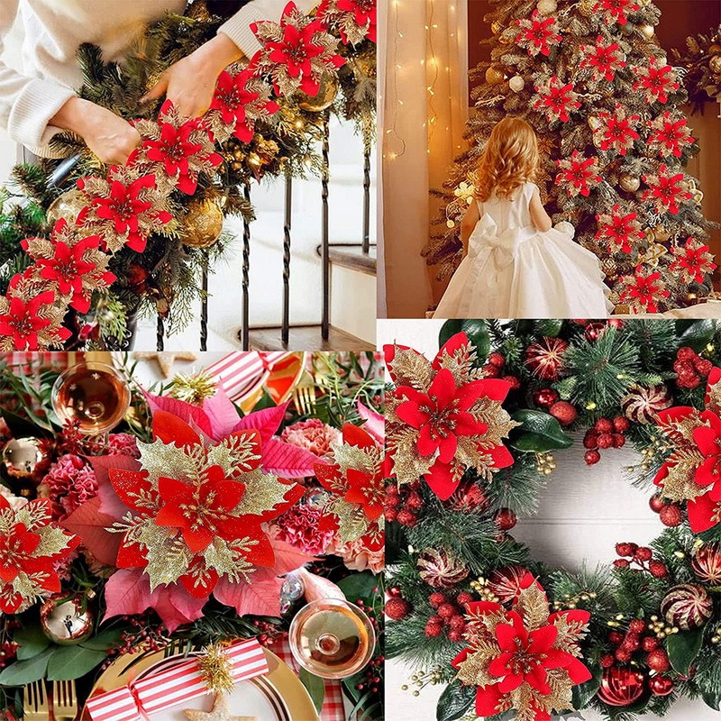 5PCS Christmas Flowers Christm - Christmas Tree Artificial incelemesi ve fiyatı