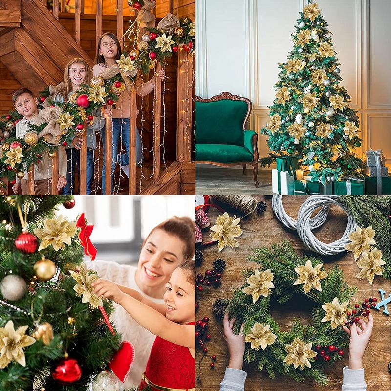 5PCS Christmas Flowers Christm - Christmas Tree Artificial incelemesi ve fiyatı