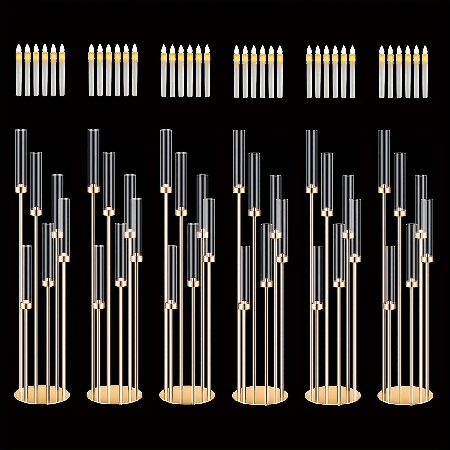 2 Sets Floor Candelabra 6 Arms - Holiday Candle Set incelemesi ve fiyatı