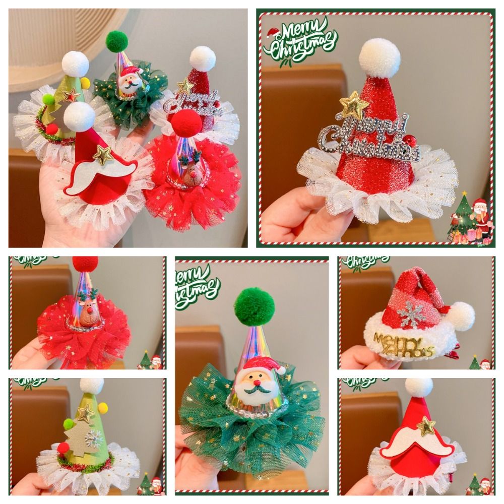 Cute Star Christmas Hair Clip  - Santa Hat Plush incelemesi ve fiyatı