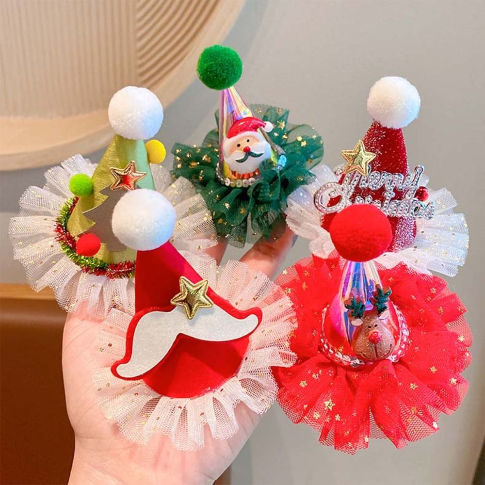 Cute Star Christmas Hair Clip  - Santa Hat Plush incelemesi ve fiyatı
