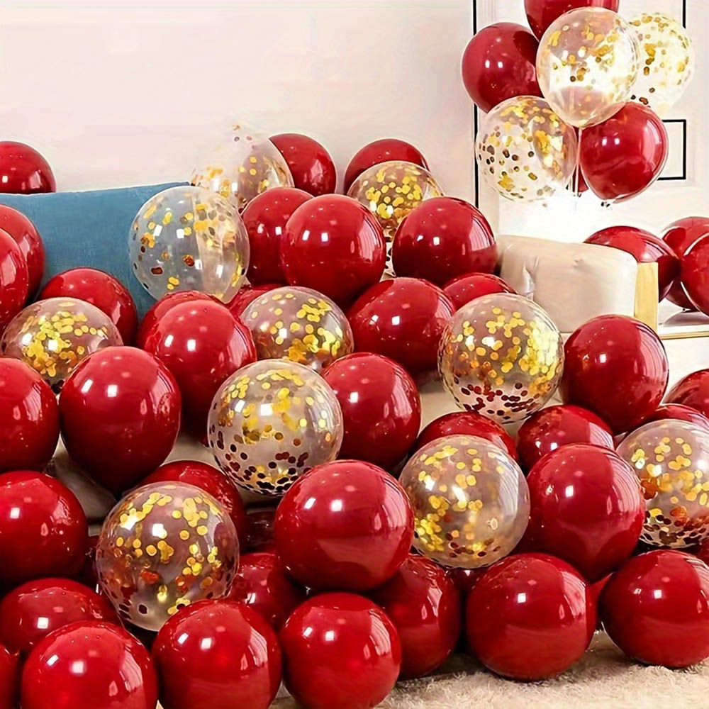 50pcs/pack Red Gold Balloon Ar - Tinsel Garland Decoration incelemesi ve fiyatı
