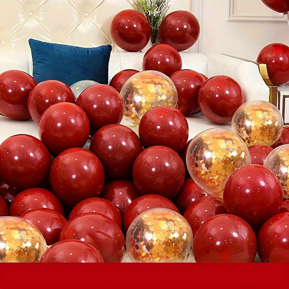 50pcs/pack Red Gold Balloon Ar - Tinsel Garland Decoration incelemesi ve fiyatı
