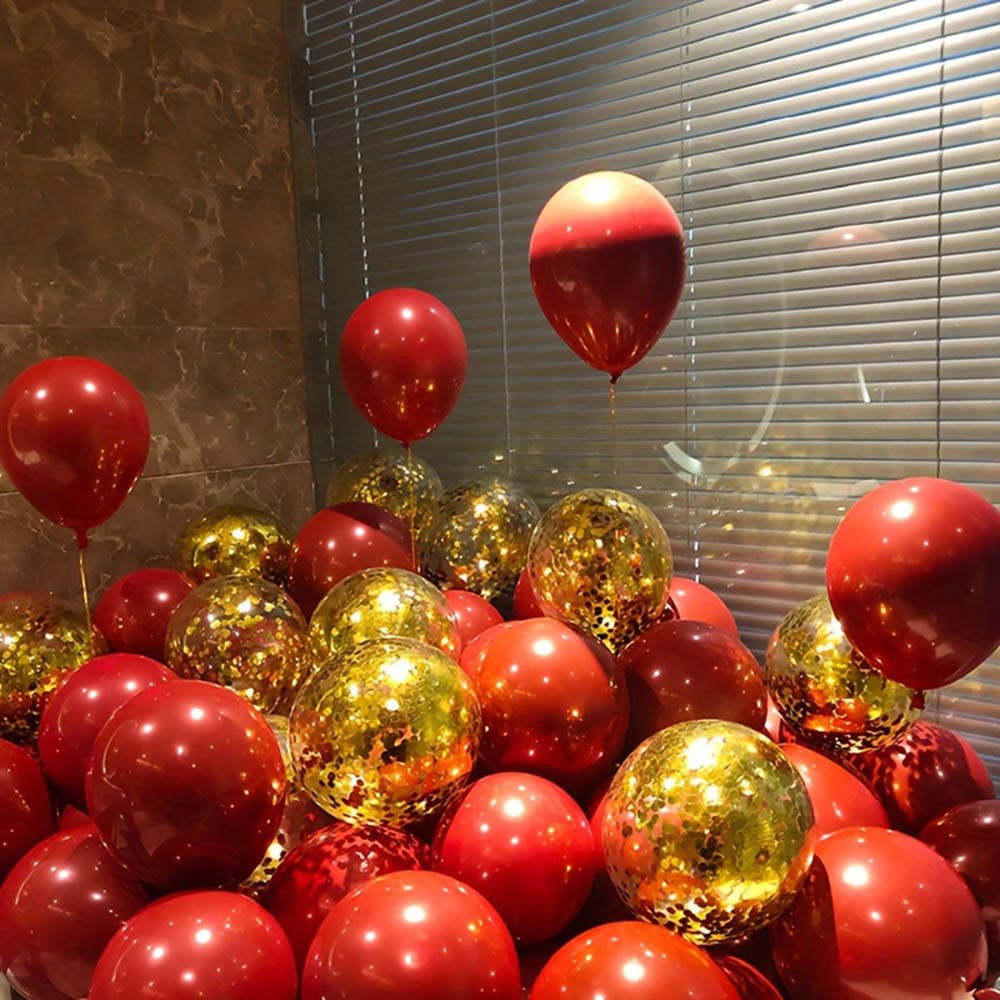 50pcs/pack Red Gold Balloon Ar - Tinsel Garland Decoration incelemesi ve fiyatı