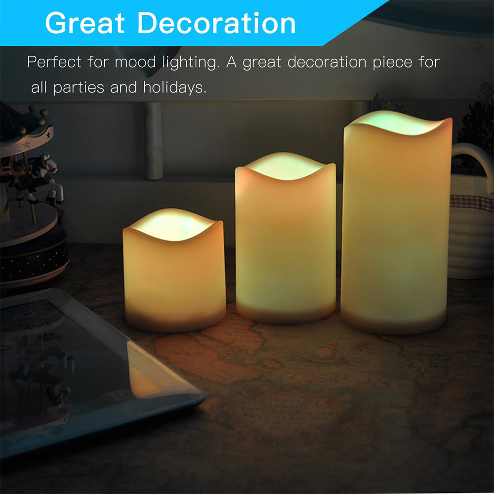 3pcs/ set LED Flameless Flicke - Holiday Candle Set incelemesi ve fiyatı