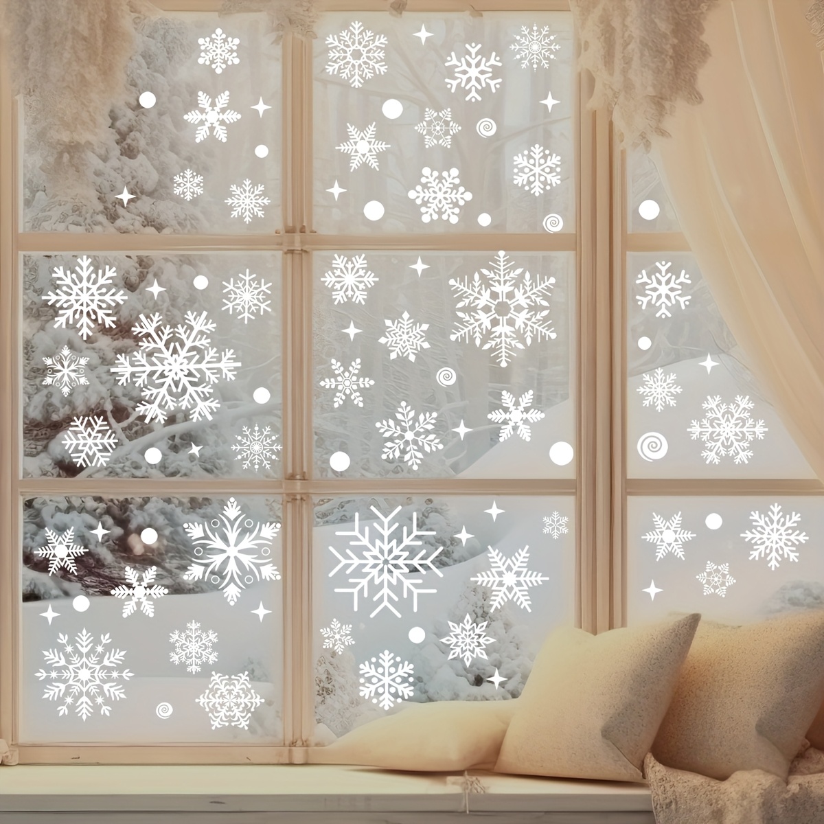137Pcs Winter Snowflake Static - Snowflake Window Decal incelemesi ve fiyatı