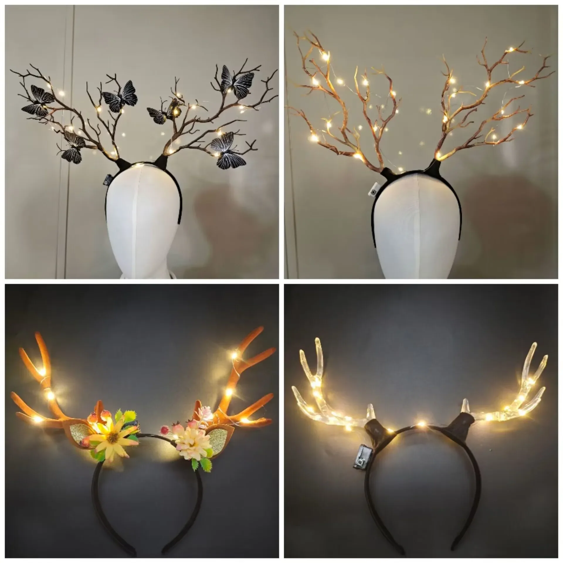 Women Girls Light Up Glowing R - Reindeer Antlers Headband incelemesi ve fiyatı