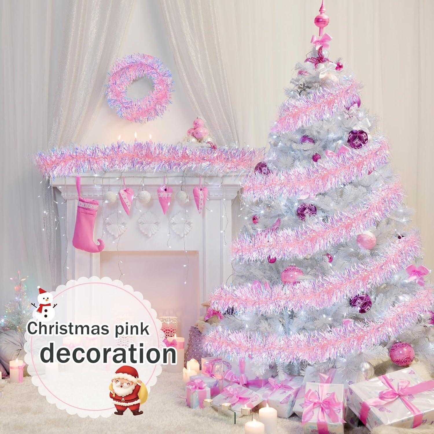 1-10PCS Pink Tinsel Garland Sh - Tinsel Garland Decoration incelemesi ve fiyatı