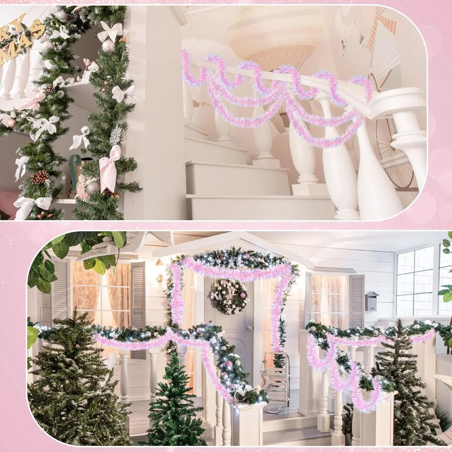 1-10PCS Pink Tinsel Garland Sh - Tinsel Garland Decoration incelemesi ve fiyatı