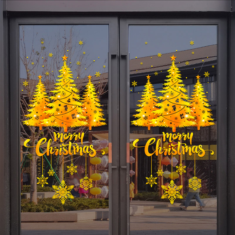 Gold Christmas Tree Snowflake  - Snowflake Window Decal incelemesi ve fiyatı